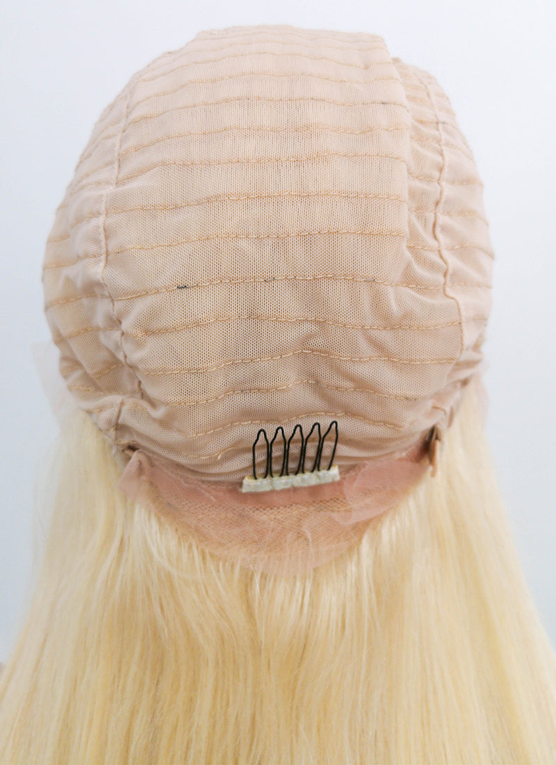 14" Long Straight Blonde Lace Front Remy Natural Hair Wig HH169 - wifhair