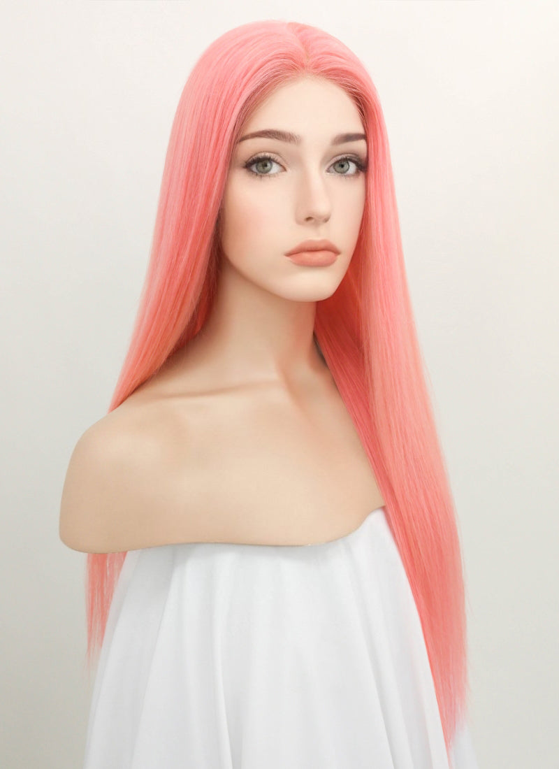 22" Long Straight Lace Front Remy Natural Hair Wig