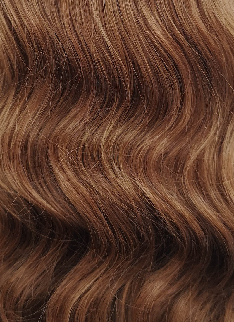 16" Long Wavy Brown Lace Front Remy Natural Hair Wig HH173 - wifhair