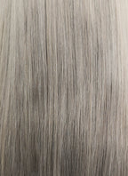 18" Long Straight Grey With Brown Roots Lace Front Remy Natural Hair Wig HH175 - wifhair