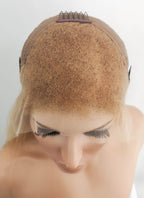 18" Long Straight Golden Blonde Lace Front Remy Natural Hair Wig HH178 - wifhair