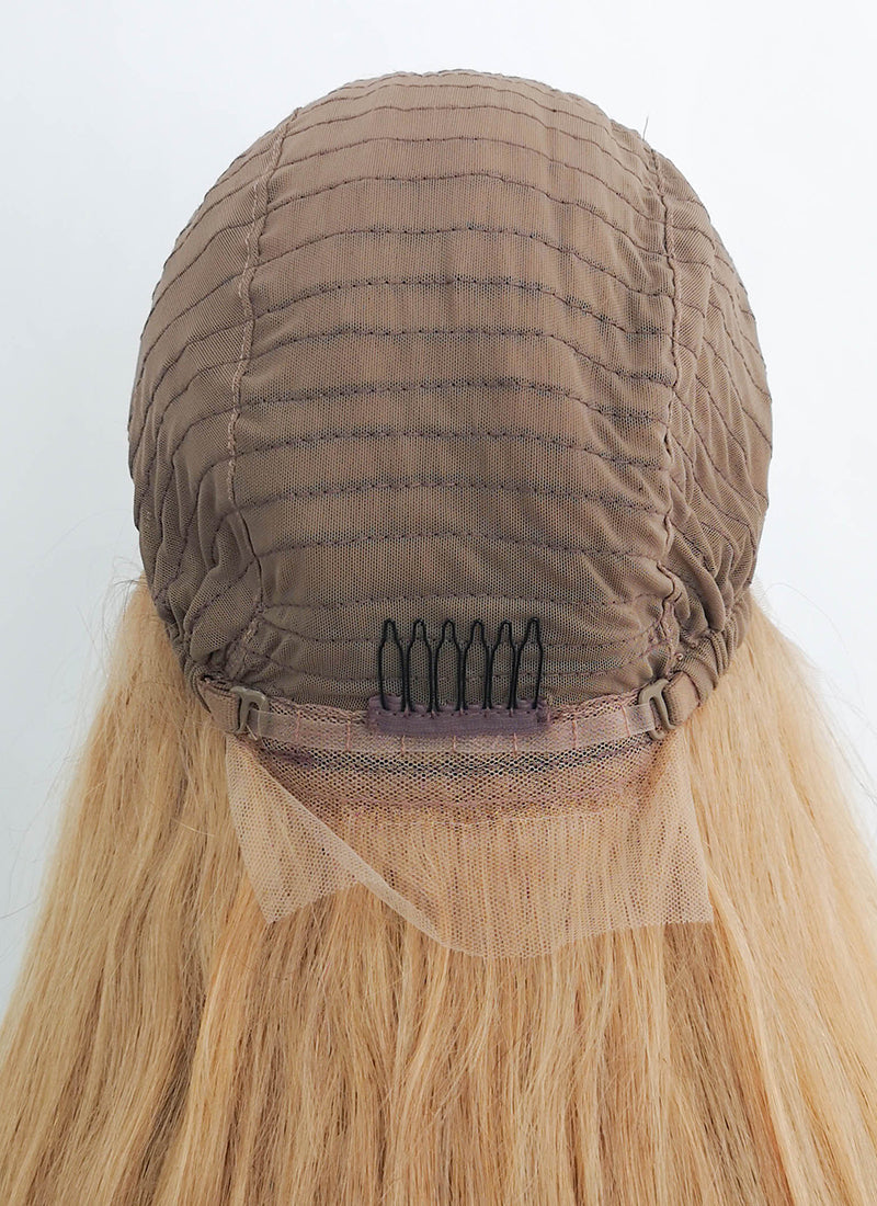 18" Long Straight Golden Blonde Lace Front Remy Natural Hair Wig HH178 - wifhair