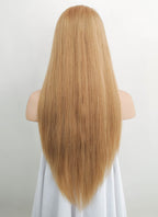 18" Long Straight Golden Blonde Lace Front Remy Natural Hair Wig HH178 - wifhair