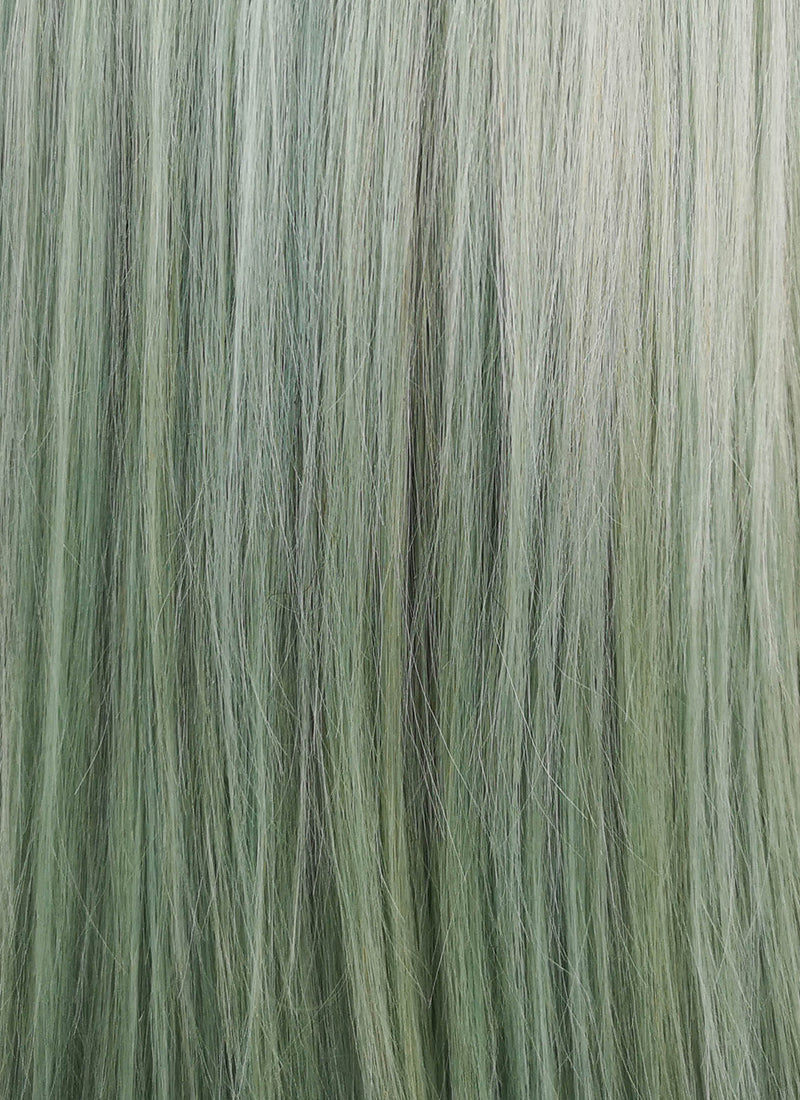 14" Medium Straight Light Green Lace Front Remy Natural Hair Wig HH179 - wifhair
