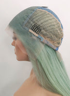 14" Medium Straight Light Green Lace Front Remy Natural Hair Wig HH179 - wifhair