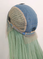 14" Medium Straight Light Green Lace Front Remy Natural Hair Wig HH179 - wifhair