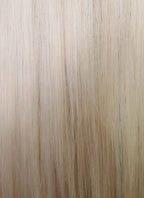 24" Long Straight Blonde With Dark Brown Roots Lace Front Remy Natural Hair Wig HH194