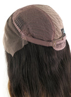 24" Long Curly Brown With Dark Roots Lace Front Remy Natural Hair Wig HH066 - wifhair