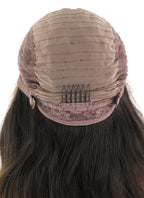 24" Long Curly Brown With Dark Roots Lace Front Remy Natural Hair Wig HH066 - wifhair