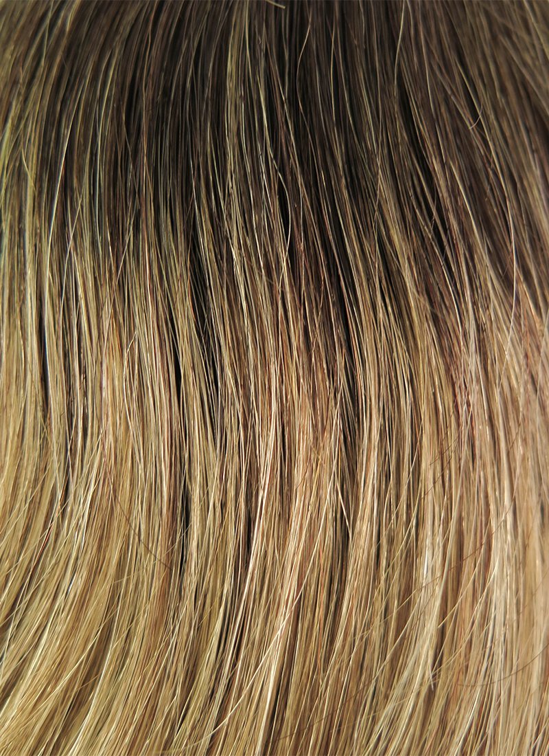 12" Medium Wavy Bob Light Blonde With Brown Roots Lace Front Remy Natural Hair Wig HH067 - wifhair