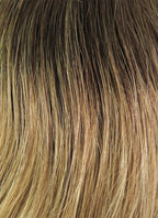 12" Medium Wavy Bob Light Blonde With Brown Roots Lace Front Remy Natural Hair Wig HH067 - wifhair