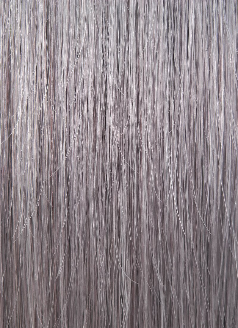 16" Long Straight Purple Grey With Brown Roots Full Lace Remy Natural Hair Wig HH070 - wifhair