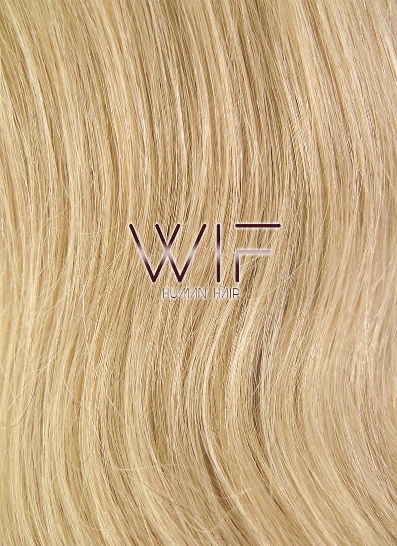 16" Long Wavy Honey Blonde Lace Front Remy Natural Hair Wig HH086