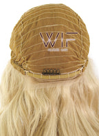 16" Long Wavy Honey Blonde Lace Front Remy Natural Hair Wig HH086
