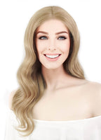 16" Long Wavy Dirty Blonde Lace Front Remy Natural Hair Wig HH108