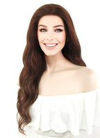 20" Long Curly Vibrant Auburn Lace Front Remy Natural Hair Wig HH109