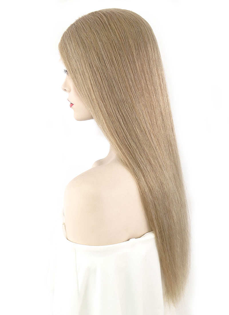 22" Long Straight Ash Brown Lace Front Remy Natural Hair Wig HH113 - wifhair