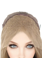22" Long Straight Ash Brown Lace Front Remy Natural Hair Wig HH113