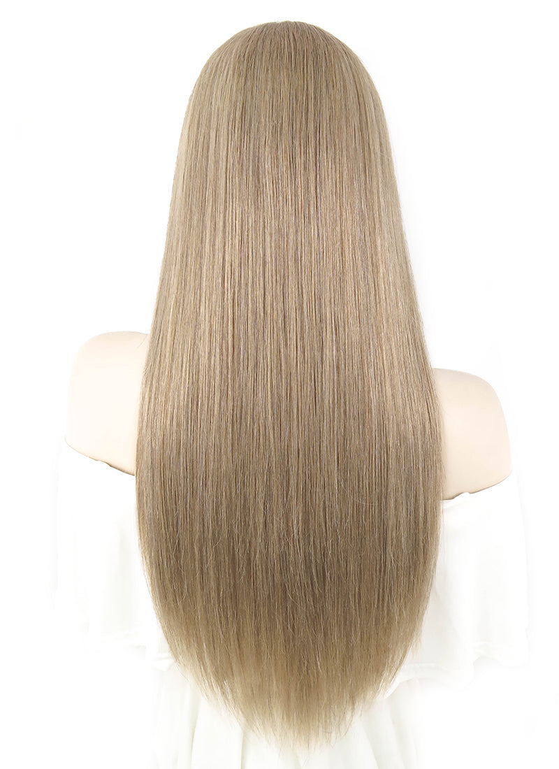 22" Long Straight Ash Brown Lace Front Remy Natural Hair Wig HH113 - wifhair