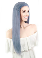 18" Long Straight Lace Front Remy Natural Hair Wig