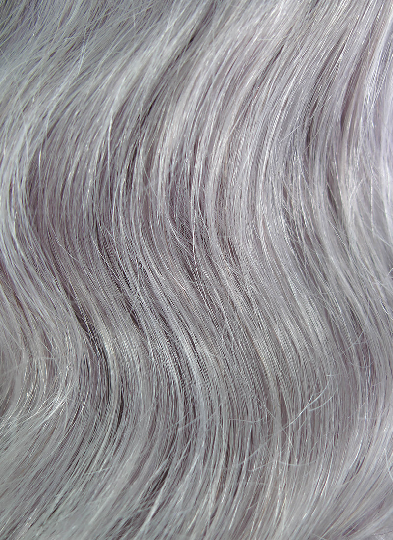 16" Long Curly Light Grey Lace Front Remy Natural Hair Wig HH132 - wifhair