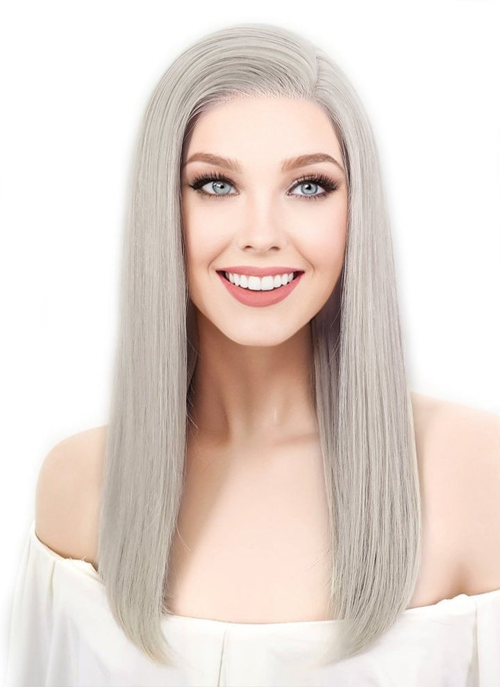 14" Long Straight Lace Front Remy Natural Hair Wig