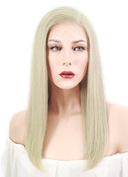 14" Long Straight Ash Blonde Lace Front Brazilian Natural Hair Wig HH140 - wifhair