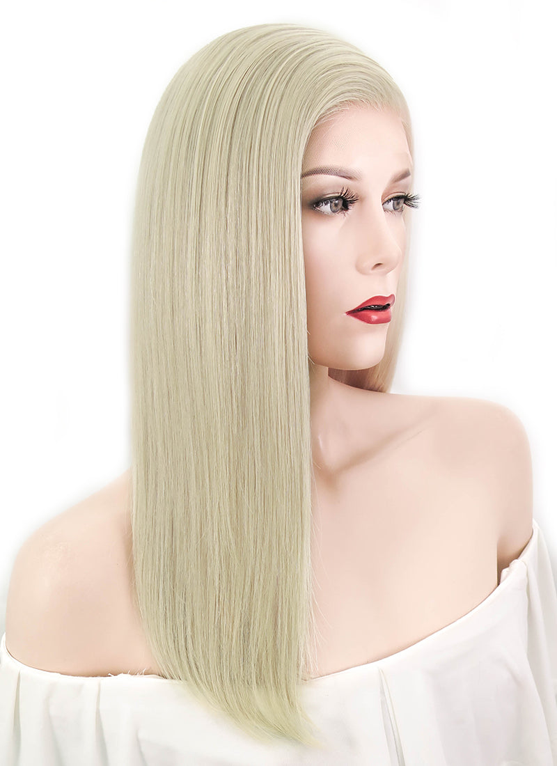 14" Long Straight Ash Blonde Lace Front Brazilian Natural Hair Wig HH140 - wifhair