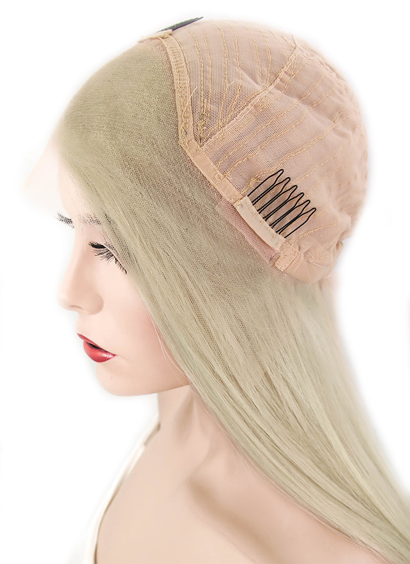 14" Long Straight Ash Blonde Lace Front Brazilian Natural Hair Wig HH140 - wifhair