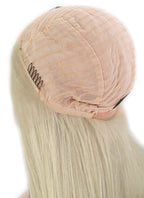 14" Long Straight Ash Blonde Lace Front Brazilian Natural Hair Wig HH140 - wifhair