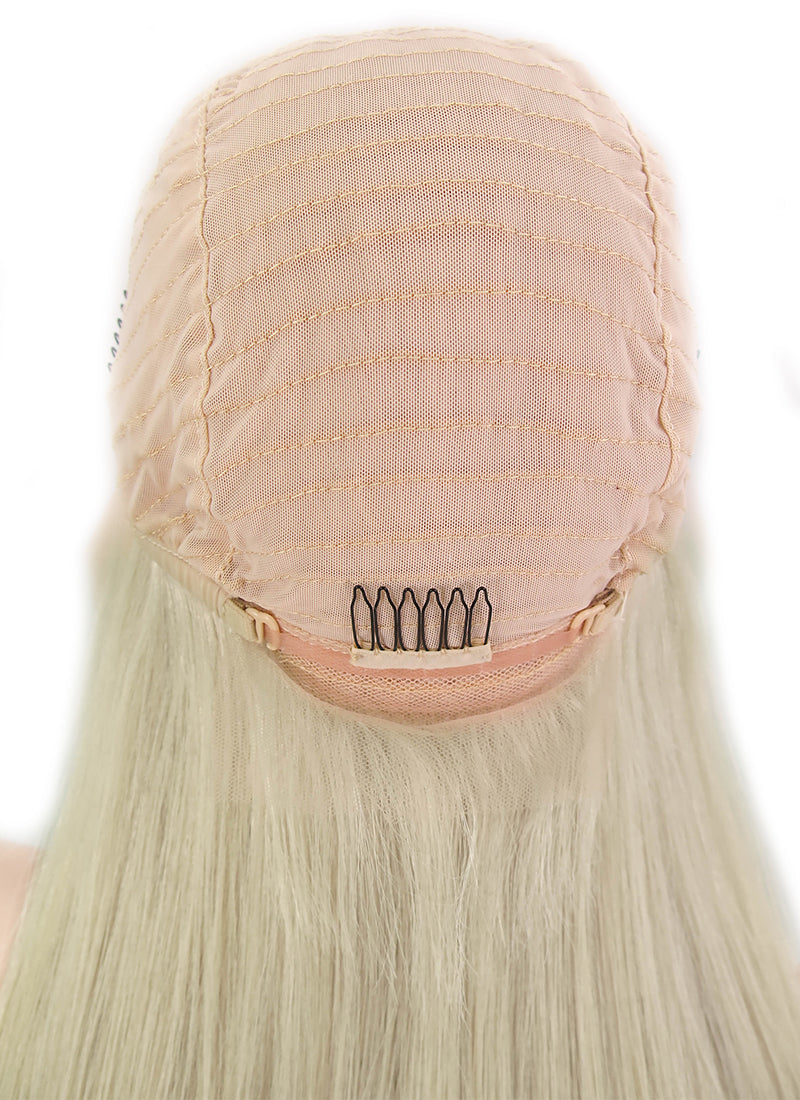 14" Long Straight Ash Blonde Lace Front Brazilian Natural Hair Wig HH140 - wifhair
