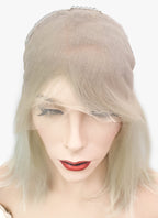 12" Medium Straight Classic Bob Ash Blonde Lace Front Brazilian Natural Hair Wig HH151 - wifhair