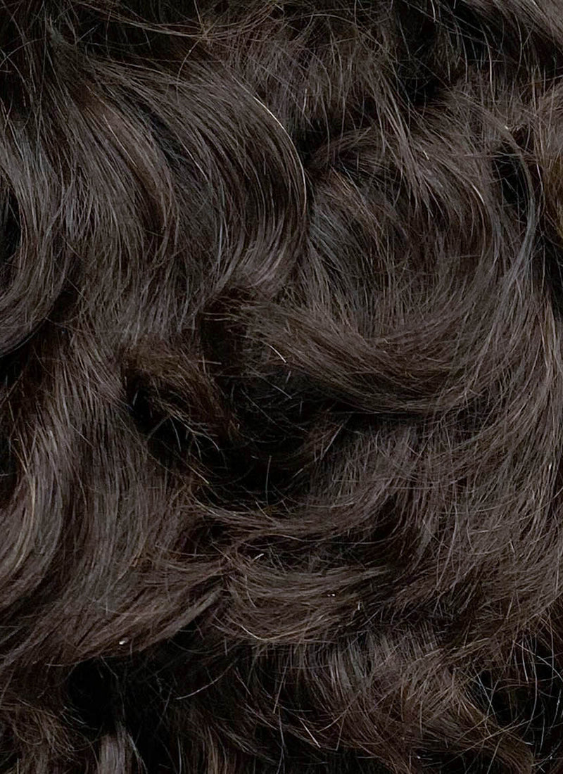 8" Short Curly Off Black Pixie Lace Front Remy Natural Hair Wig HP013