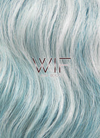 27" Long Curly Grey Mixed Blue Pastel Ombre Fashion Synthetic Hair Wig HS164