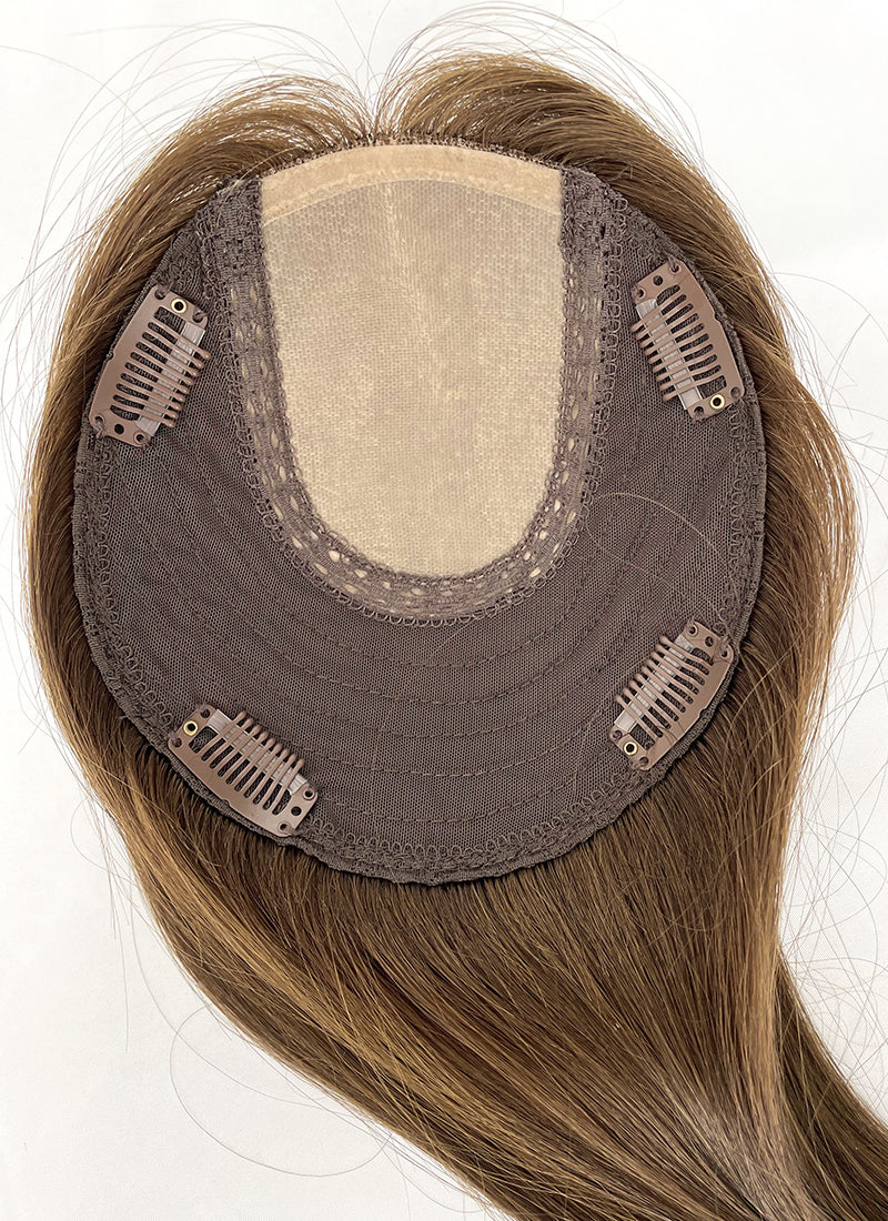 6" x 6.5" Silk Top With Weft Base Straight Virgin Hair Women Topper HT011
