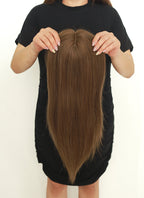 6" x 6.5" Silk Top With Weft Base Straight Virgin Hair Women Topper HT011