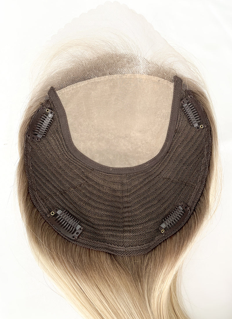 8" x 8" Silk Top With Lace Front And Weft Base Straight Virgin Hair Women Topper HT012