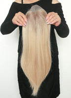 8" x 8" Silk Top With Lace Front And Weft Base Straight Virgin Hair Women Topper HT012