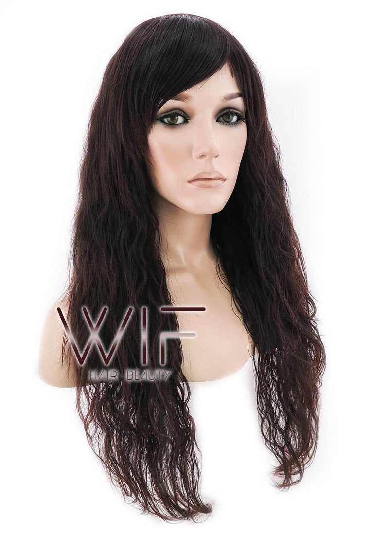 24" Wavy Dark Brown Synthetic Wig JC08