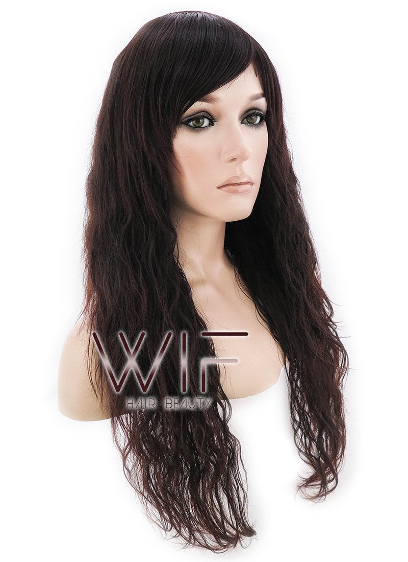 24" Wavy Dark Brown Synthetic Wig JC08