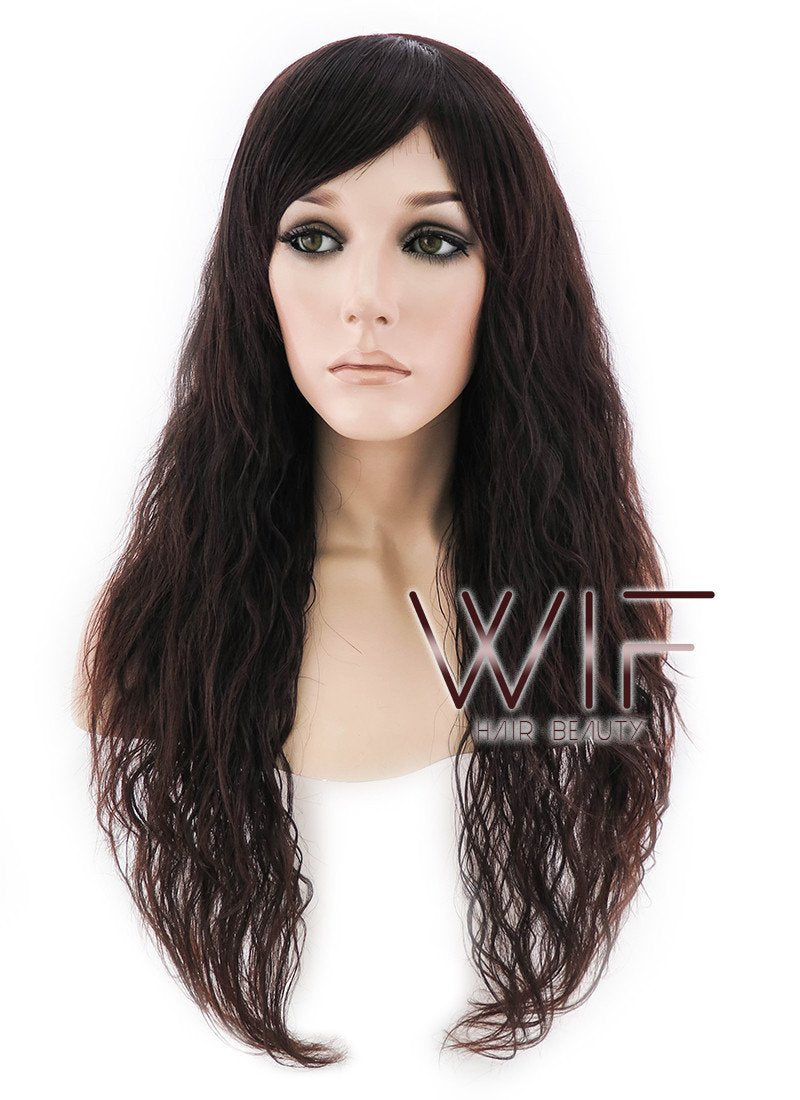 24" Wavy Dark Brown Synthetic Wig JC08