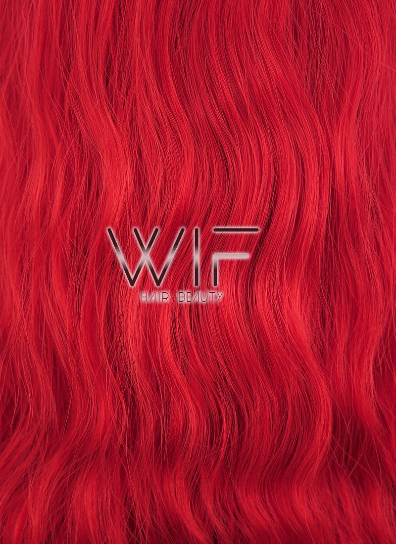 24" Wavy Red Synthetic Wig JC47