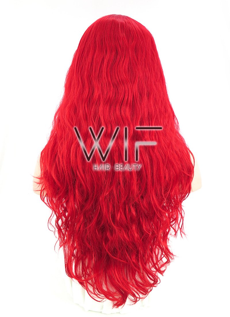 24" Wavy Red Synthetic Wig JC47