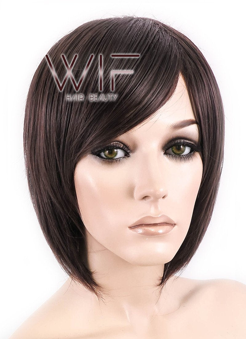 10" Straight Dark Brown Synthetic Wig KI152