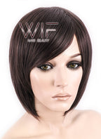 10" Straight Dark Brown Synthetic Wig KI152