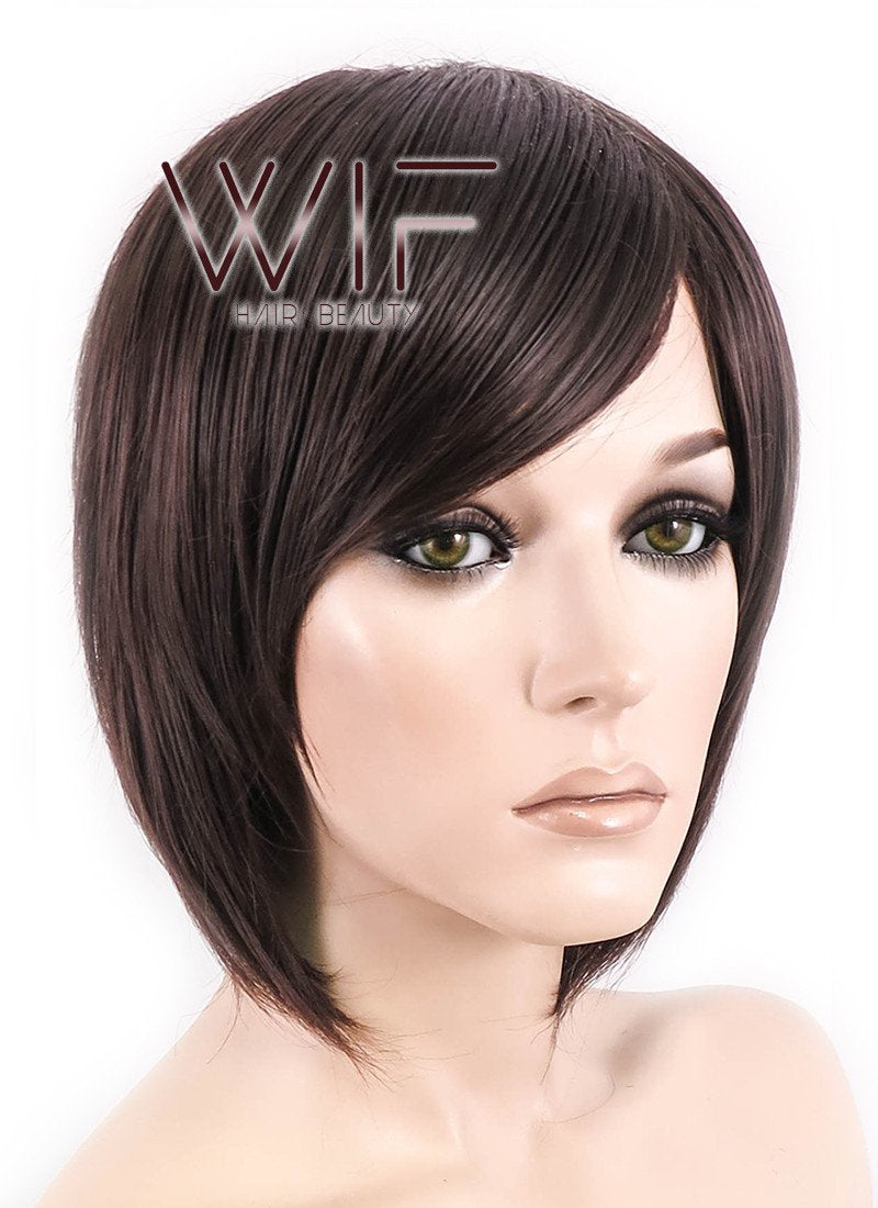 10" Straight Dark Brown Synthetic Wig KI152
