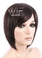 10" Straight Dark Brown Synthetic Wig KI152