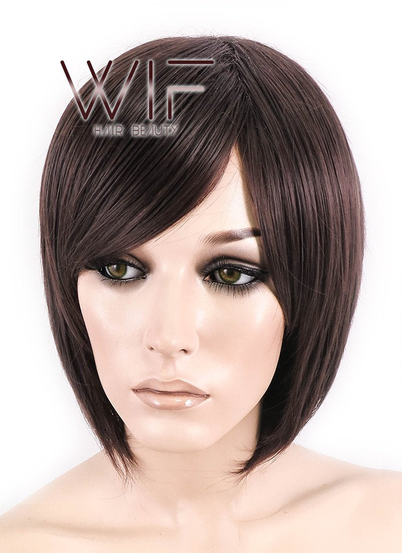 10" Straight Dark Brown Synthetic Wig KI152