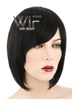 10" Straight Black Synthetic Wig KI01