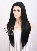 24" Straight Natural Black Lace Front Synthetic Wig LF003